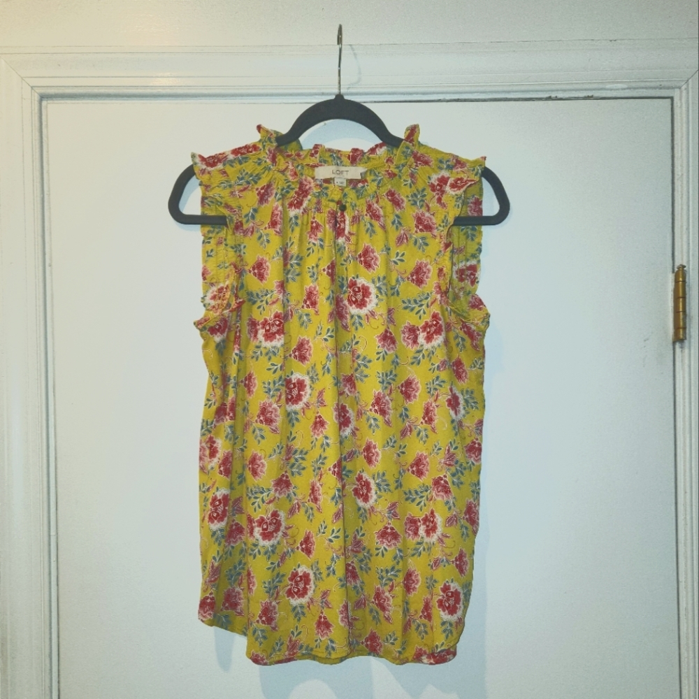 Loft - Floral Ruffle Blouse